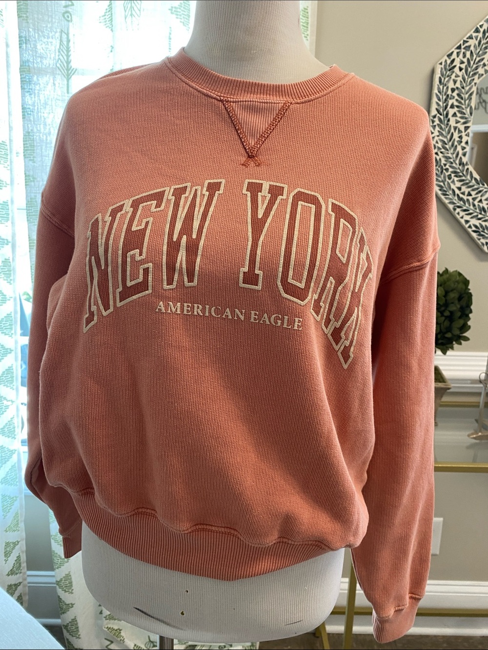 American Eagle Outfitters Dusty Rose New York Crewneck Sweatshirt